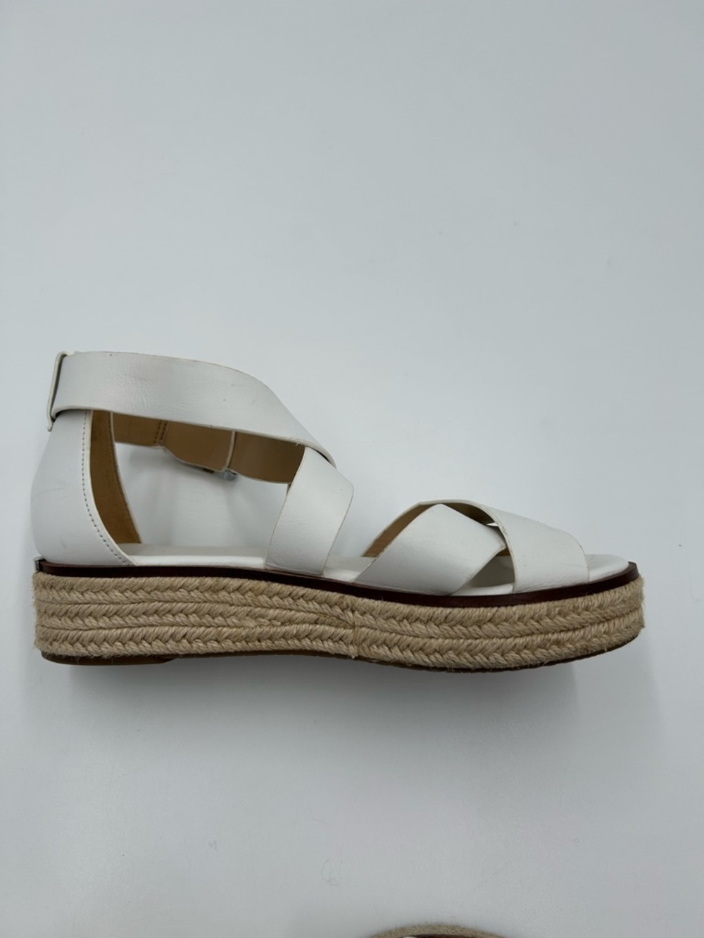 MICHAEL Michael Kors White Crisscross Espadrille Platform Sandals - Picture 6 of 7